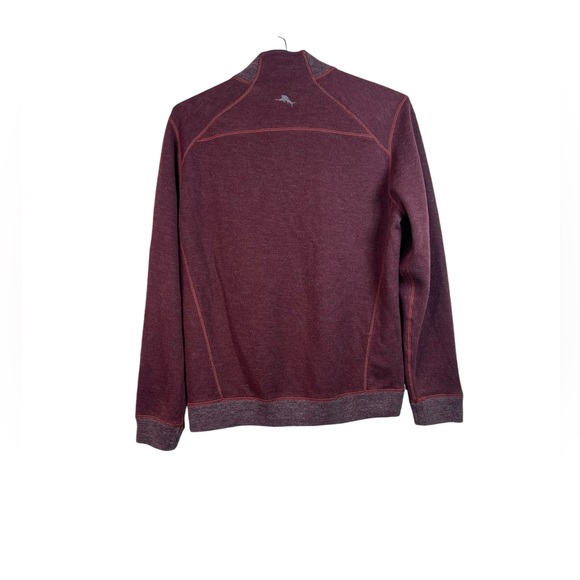 Tommy Bahama Mens Reversible Gray Red Long Sleeve Mock Neck Sweater Size S - Picture 2 of 11